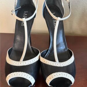 Ralph Lauren Black and White Women's Heels
